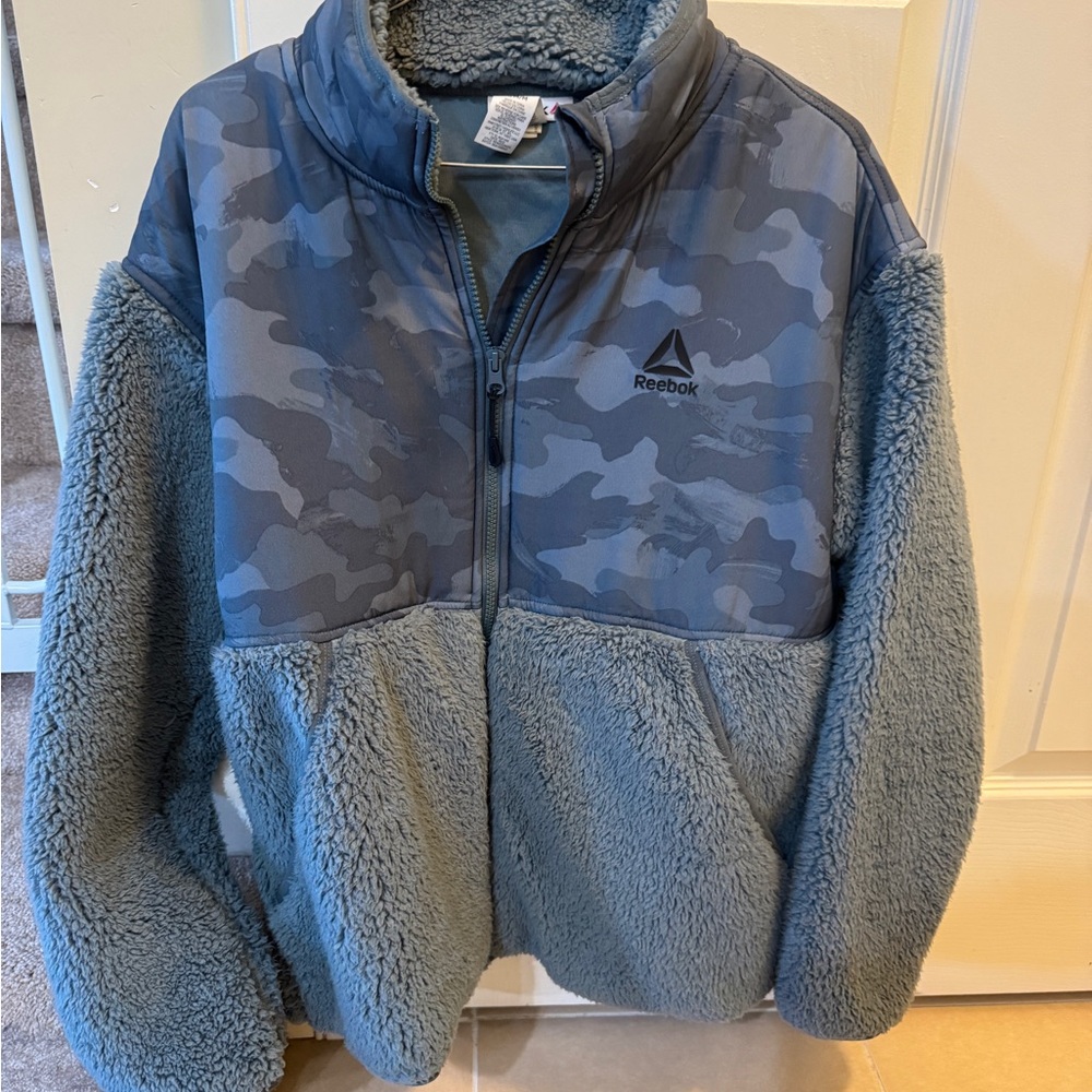 Reebok Gray Camo Sherpa Jacket